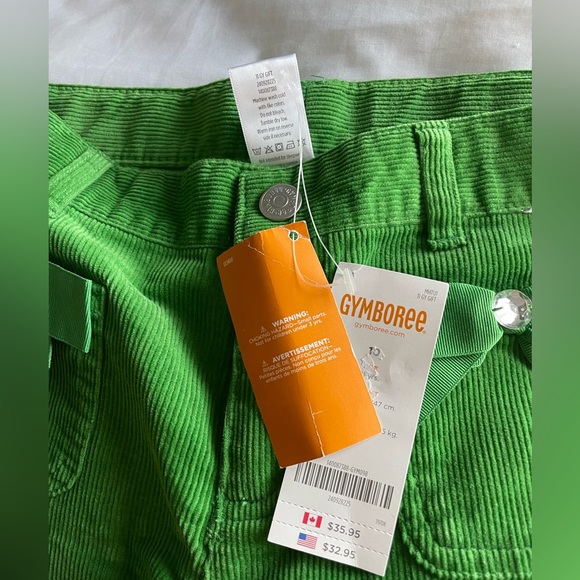 NWT Gymboree Green Front Bow Ribbon Corduroy Flare Pangs - Picture 2 of 6